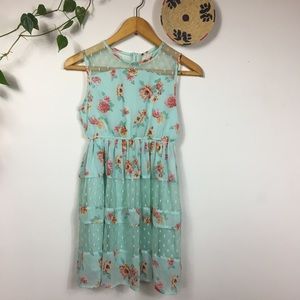 🎈last chance!🎈Girls Disney Dress Polkadot Mesh and Floral Size Medium 10/12